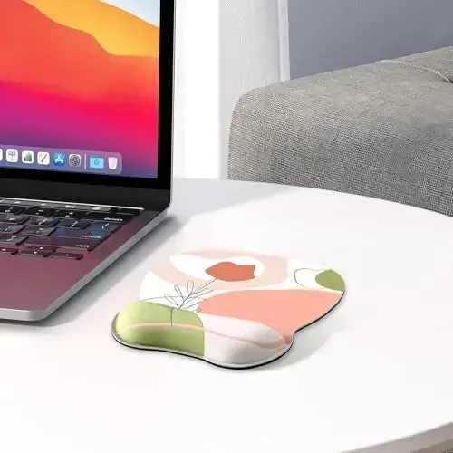 EooCoo Ergonomic Mouse Pad with Wrist Support, Mousepad with Memory Foam Wrist Rest and Non-Slip Base for Computer, Cafe, Home & Office, 9.64 x 8.26 in Office Desk Accessories - 6