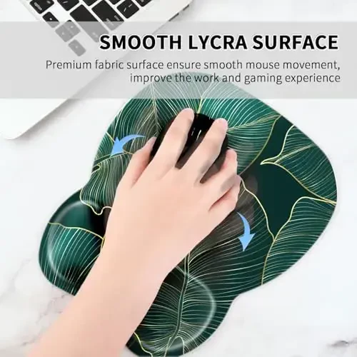 EooCoo Ergonomic Mouse Pad with Wrist Support, Mousepad with Memory Foam Wrist Rest and Non-Slip Base for Computer, Cafe, Home & Office, 9.64 x 8.26 in Office Desk Accessories - 4