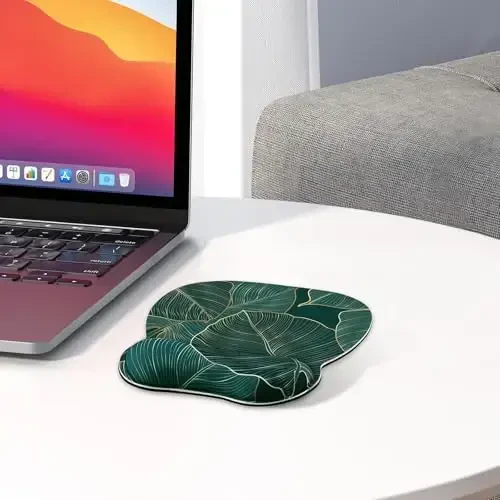 EooCoo Ergonomic Mouse Pad with Wrist Support, Mousepad with Memory Foam Wrist Rest and Non-Slip Base for Computer, Cafe, Home & Office, 9.64 x 8.26 in Office Desk Accessories - 6