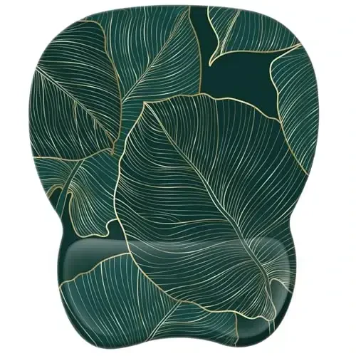 EooCoo Ergonomic Mouse Pad with Wrist Support, Mousepad with Memory Foam Wrist Rest and Non-Slip Base for Computer, Cafe, Home & Office, 9.64 x 8.26 in Office Desk Accessories 