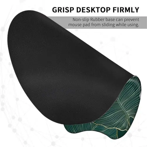 EooCoo Ergonomic Mouse Pad with Wrist Support, Mousepad with Memory Foam Wrist Rest and Non-Slip Base for Computer, Cafe, Home & Office, 9.64 x 8.26 in Office Desk Accessories - 3