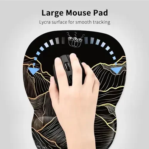 EooCoo Ergonomic Mouse Pad with Wrist Support, Mousepad with Memory Foam Wrist Rest and Non-Slip Base for Computer, Cafe, Home & Office, 9.64 x 8.26 in Office Desk Accessories - EOOCOO (1)