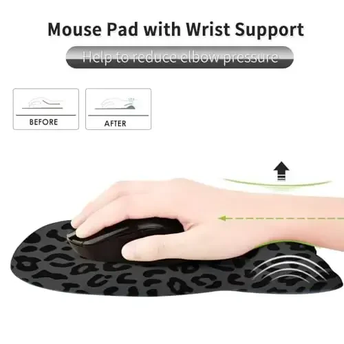 EooCoo Ergonomic Mouse Pad with Wrist Support, Mousepad with Memory Foam Wrist Rest and Non-Slip Base for Computer, Cafe, Home & Office, 9.64 x 8.26 in Office Desk Accessories - 2