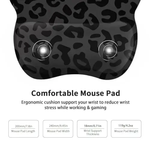 EooCoo Ergonomic Mouse Pad with Wrist Support, Mousepad with Memory Foam Wrist Rest and Non-Slip Base for Computer, Cafe, Home & Office, 9.64 x 8.26 in Office Desk Accessories - 5