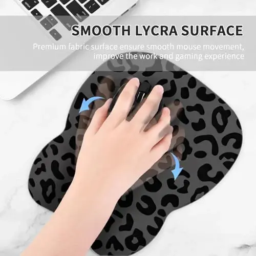 EooCoo Ergonomic Mouse Pad with Wrist Support, Mousepad with Memory Foam Wrist Rest and Non-Slip Base for Computer, Cafe, Home & Office, 9.64 x 8.26 in Office Desk Accessories - 4