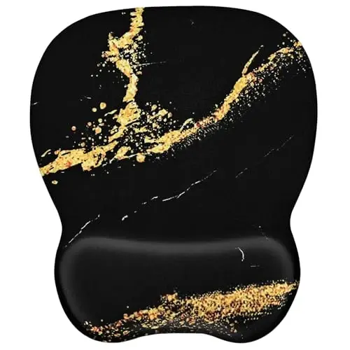 EooCoo Ergonomic Mouse Pad with Wrist Support, Mousepad with Memory Foam Wrist Rest and Non-Slip Base for Computer, Cafe, Home & Office, 9.64 x 8.26 in Office Desk Accessories 