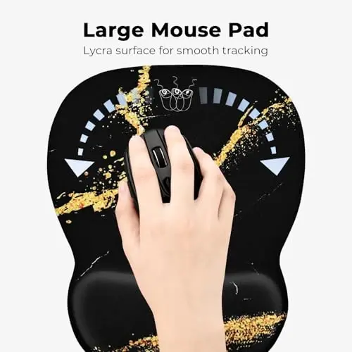 EooCoo Ergonomic Mouse Pad with Wrist Support, Mousepad with Memory Foam Wrist Rest and Non-Slip Base for Computer, Cafe, Home & Office, 9.64 x 8.26 in Office Desk Accessories - 4