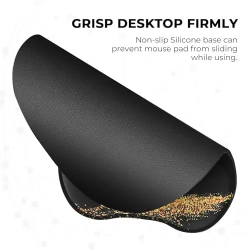 EooCoo Ergonomic Mouse Pad with Wrist Support, Mousepad with Memory Foam Wrist Rest and Non-Slip Base for Computer, Cafe, Home & Office, 9.64 x 8.26 in Office Desk Accessories - 5