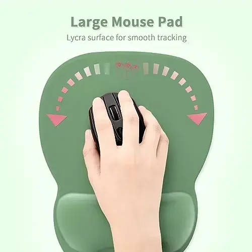 EooCoo Ergonomic Mouse Pad with Wrist Support, Mousepad with Memory Foam Wrist Rest and Non-Slip Base for Computer, Cafe, Home & Office, 9.64 x 8.26 in Office Desk Accessories - 3