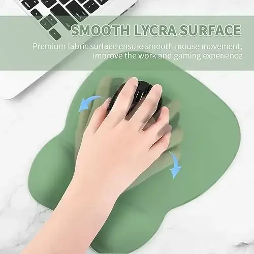 EooCoo Ergonomic Mouse Pad with Wrist Support, Mousepad with Memory Foam Wrist Rest and Non-Slip Base for Computer, Cafe, Home & Office, 9.64 x 8.26 in Office Desk Accessories - 5