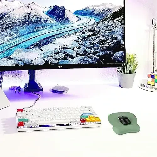 EooCoo Ergonomic Mouse Pad with Wrist Support, Mousepad with Memory Foam Wrist Rest and Non-Slip Base for Computer, Cafe, Home & Office, 9.64 x 8.26 in Office Desk Accessories - 4