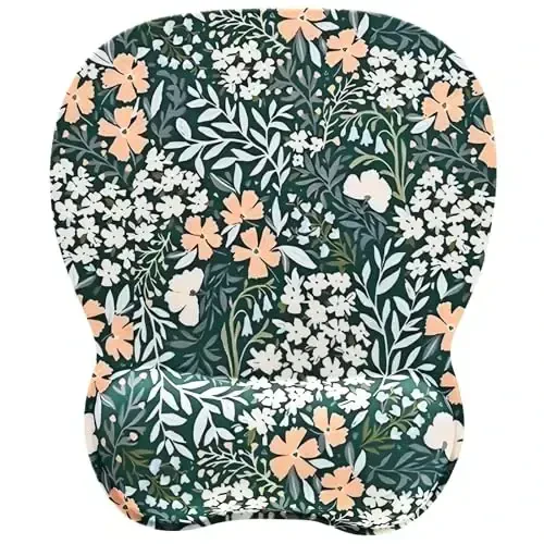 EooCoo Ergonomic Mouse Pad with Wrist Support, Mousepad with Memory Foam Wrist Rest and Non-Slip Base for Computer, Cafe, Home & Office, 9.64 x 8.26 in Office Desk Accessories - EOOCOO