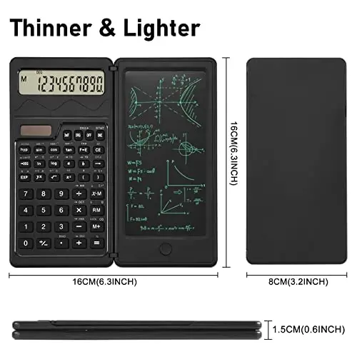 EooCoo Scientific Calculator with Notepad for Students, School Supplies 10-Digit Large Display, Math Classroom Must Haves for Primary School to College Student Use - 4