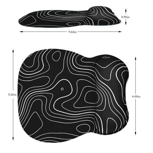 EooCoo Ergonomic Mouse Pad with Wrist Support, Mousepad with Memory Foam Wrist Rest and Non-Slip Base for Computer, Cafe, Home & Office, 9.64 x 8.26 in Office Desk Accessories - 6