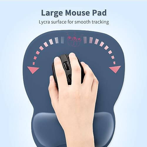 EooCoo Ergonomic Mouse Pad with Wrist Support, Mousepad with Memory Foam Wrist Rest and Non-Slip Base for Computer, Cafe, Home & Office, 9.64 x 8.26 in Office Desk Accessories - 3