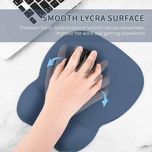 EooCoo Ergonomic Mouse Pad with Wrist Support, Mousepad with Memory Foam Wrist Rest and Non-Slip Base for Computer, Cafe, Home & Office, 9.64 x 8.26 in Office Desk Accessories - 5