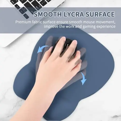 EooCoo Ergonomic Mouse Pad with Wrist Support, Mousepad with Memory Foam Wrist Rest and Non-Slip Base for Computer, Cafe, Home & Office, 9.64 x 8.26 in Office Desk Accessories - 4