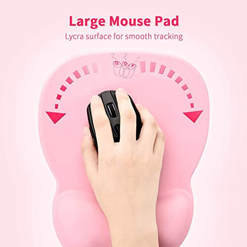 EooCoo Ergonomic Mouse Pad with Wrist Support, Mousepad with Memory Foam Wrist Rest and Non-Slip Base for Computer, Cafe, Home & Office, 9.64 x 8.26 in Office Desk Accessories - 3