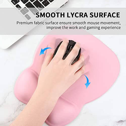 EooCoo Ergonomic Mouse Pad with Wrist Support, Mousepad with Memory Foam Wrist Rest and Non-Slip Base for Computer, Cafe, Home & Office, 9.64 x 8.26 in Office Desk Accessories - 4