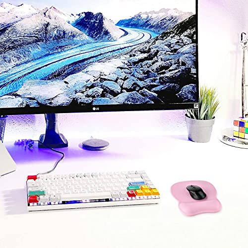 EooCoo Ergonomic Mouse Pad with Wrist Support, Mousepad with Memory Foam Wrist Rest and Non-Slip Base for Computer, Cafe, Home & Office, 9.64 x 8.26 in Office Desk Accessories - 5