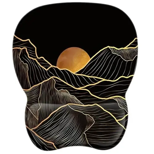 EooCoo Ergonomic Mouse Pad with Wrist Support, Mousepad with Memory Foam Wrist Rest and Non-Slip Base for Computer, Cafe, Home & Office, 9.64 x 8.26 in Office Desk Accessories - 1