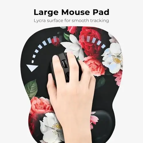 EooCoo Ergonomic Mouse Pad with Wrist Support, Mousepad with Memory Foam Wrist Rest and Non-Slip Base for Computer, Cafe, Home & Office, 9.64 x 8.26 in Office Desk Accessories - 3