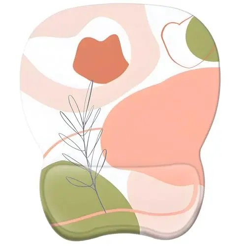 EooCoo Ergonomic Mouse Pad with Wrist Support, Mousepad with Memory Foam Wrist Rest and Non-Slip Base for Computer, Cafe, Home & Office, 9.64 x 8.26 in Office Desk Accessories - EOOCOO