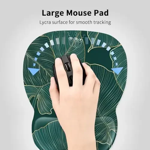 EooCoo Ergonomic Mouse Pad with Wrist Support, Mousepad with Memory Foam Wrist Rest and Non-Slip Base for Computer, Cafe, Home & Office, 9.64 x 8.26 in Office Desk Accessories - EOOCOO (1)