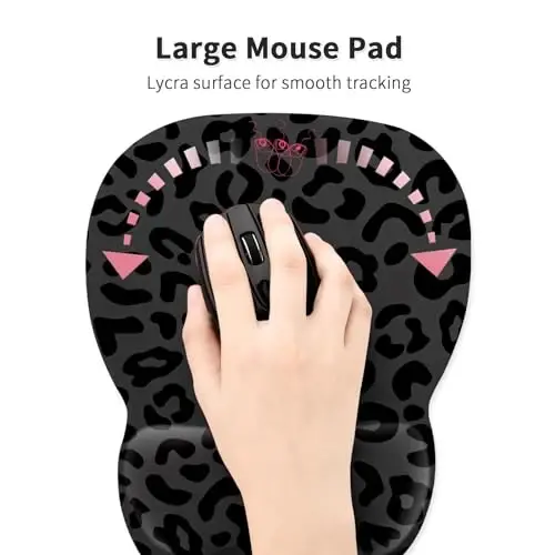 EooCoo Ergonomic Mouse Pad with Wrist Support, Mousepad with Memory Foam Wrist Rest and Non-Slip Base for Computer, Cafe, Home & Office, 9.64 x 8.26 in Office Desk Accessories - 3