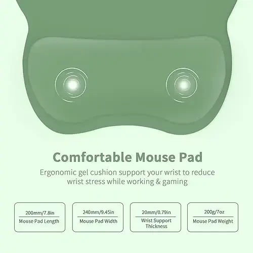 EooCoo Ergonomic Mouse Pad with Wrist Support, Mousepad with Memory Foam Wrist Rest and Non-Slip Base for Computer, Cafe, Home & Office, 9.64 x 8.26 in Office Desk Accessories - 6