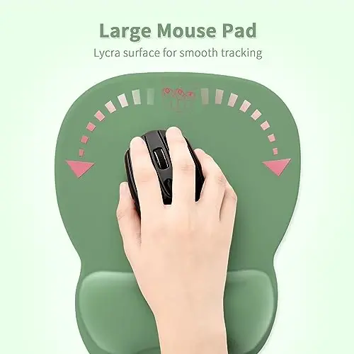 EooCoo Ergonomic Mouse Pad with Wrist Support, Mousepad with Memory Foam Wrist Rest and Non-Slip Base for Computer, Cafe, Home & Office, 9.64 x 8.26 in Office Desk Accessories - 3
