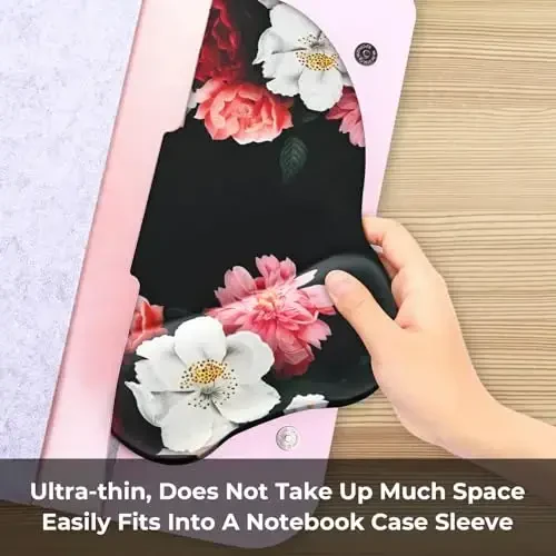 EooCoo Ergonomik bilak yostig'i bilan sichqoncha paneli, Kompyuter, kafe, uy va ofis uchun xotira ko'pikli bilak tayanchi va sirpanmaydigan taglikli sichqoncha paneli, 9,64 x 8,26 dyuym Ofis stolining aksessuarlari - 6