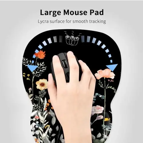 EooCoo Ergonomic Mouse Pad with Wrist Support, Mousepad with Memory Foam Wrist Rest and Non-Slip Base for Computer, Cafe, Home & Office, 9.64 x 8.26 in Office Desk Accessories for Women - 3