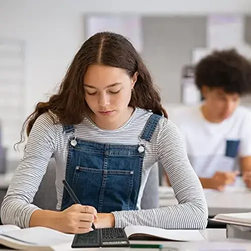 EooCoo Scientific Calculator with Notepad, 10-Digit Large Display Office Desk Calculator, Support Solar and Battery, Professional Foldable Calculator for Students, Office Desk Accessories - 6