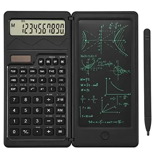 EooCoo Scientific Calculator with Notepad,10-Digit Large Display Office Desk Calcultors,Support Solar and Battery,Foldable Calculator for Students, School and College, Office Desk Accessories - 2
