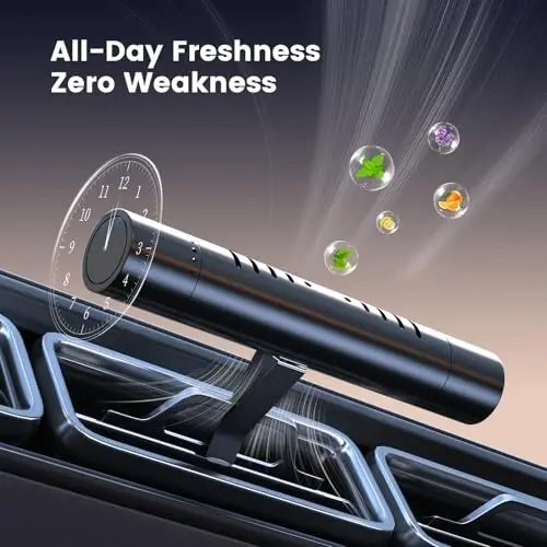 EORRZZY 2Pcs Car Air Freshener Vent Clips, Car Diffuser Essential Oils Kit with 5 Different Essential Oils (0.34oz Each) & 12 Refill Sticks, long lasting Cars fragrance for House - 4