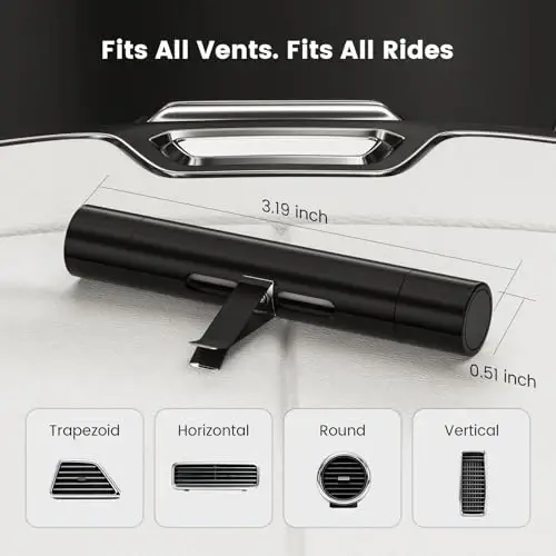 EORRZZY 2Pcs Car Air Freshener Vent Clips, Car Diffuser Essential Oils Kit with 5 Different Essential Oils (0.34oz Each) & 12 Refill Sticks, long lasting Cars fragrance for House - 6