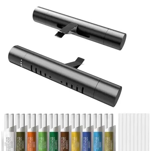 EORRZZY 2Pcs Custom Car Air Freshener Vent Clips, Scented Sticks Kit with 10 Different Aroma Bags (2 Stick Each) & 8 Unscented Refill Sticks, Long-Lasting Odor Eliminator Car Diffuser - 1