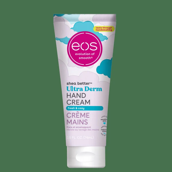 eos Shea Better Ultra Derm Hand Cream- Fresh & Cozy, Moisturizes Dry Hands, 2.5 fl oz, 1 Pack- - EOS