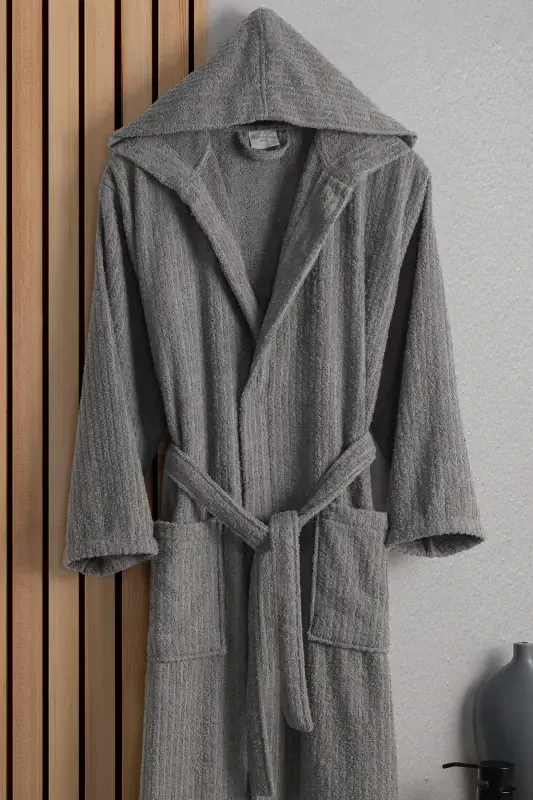 EOS Unisex Cotton Striped Hooded Bathrobe | Bridal Shower - 2