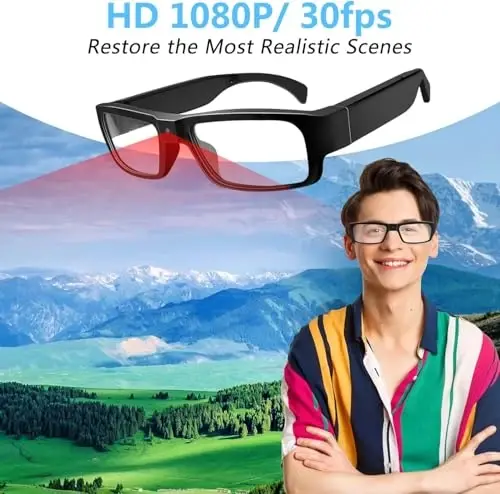 eovas Camera Glasses HD 1080P Video Glasses Smart Glasses Outdoor Sport Action Glasses Camera for Cycling, Driving, Hunting, Hiking, Fishing - 7