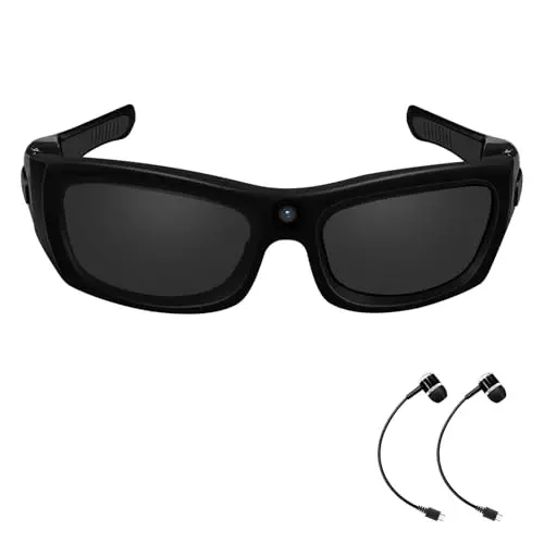 eovas Camera Sunglasses Video Glasses Camera Bluetooth Glasses Camera UV Protection Polarized Lens Sport Action Glasses for Travel, Outdoor, Cycling, Driving - EOVAS