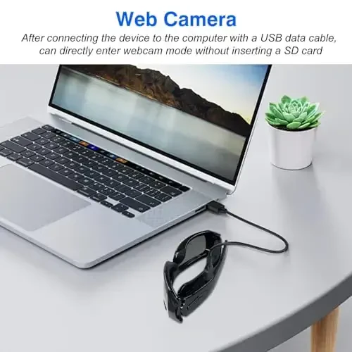 eovas Camera Sunglasses Video Glasses Camera Bluetooth Glasses Camera UV Protection Polarized Lens Sport Action Glasses for Travel, Outdoor, Cycling, Driving - 5