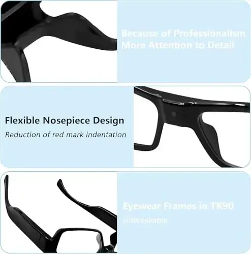 eovas Camera Glasses HD 1080P Video Glasses Smart Glasses Outdoor Sport Action Glasses Camera for Cycling, Driving, Hunting, Hiking, Fishing - 6