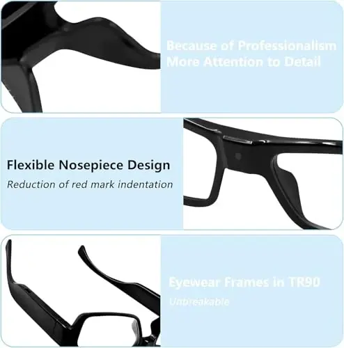 eovas Camera Glasses HD 1080P Video Glasses Smart Glasses Outdoor Sport Action Glasses Camera for Cycling, Driving, Hunting, Hiking, Fishing - 6