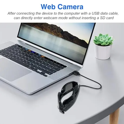 eovas Camera Sunglasses Video Glasses Camera Bluetooth Glasses Camera UV Protection Polarized Lens Sport Action Glasses for Travel, Outdoor, Cycling, Driving - 5