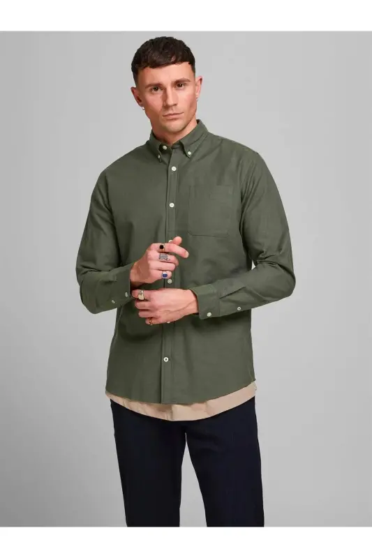 Eoxford Shırt Ls Slim Fit Gömlek 12182486 - Yeşil - 4