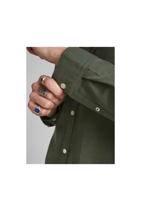 Eoxford Shirt Ls Slim Fit Shirt 12182486-Green - 3