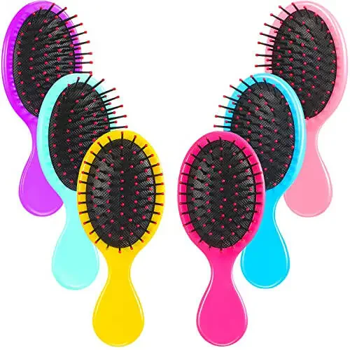 Epakh 6 Pack Mini Hair Brush Travel Detangling Bush Soft Bristle Pocket Comb for Men Women for Most Hair Types(Classic Colors) - 1