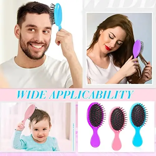 Epakh 6 Pack Mini Hair Brush Travel Detangling Bush Soft Bristle Pocket Comb for Men Women for Most Hair Types(Classic Colors) - 7